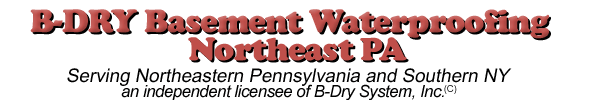 B-Dry basement waterproofing company French drainage tile repair, wet wet foundation water leaks